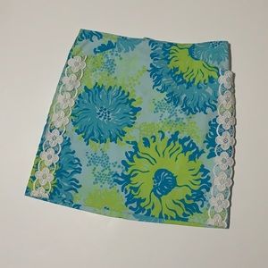 Vintage Lilly Pulitzer Originals Floral Skirt Aquamarine Seeing Things